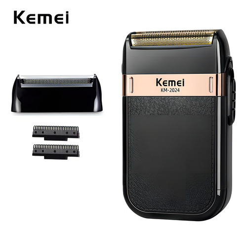 Babeador Elétrico Kemei Shaver Barba Pelos Profissional Cor Preto