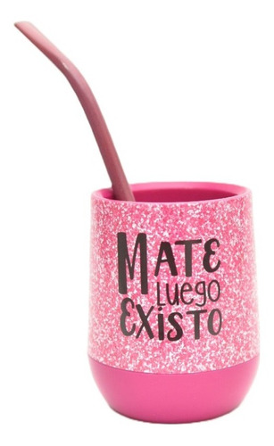 Mate Estampado Deco + Bombilla + Saca Yerba