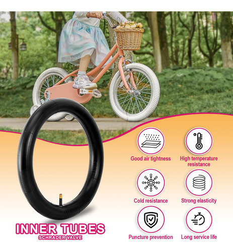 Paquete De 2 Neumáticos Para Bicicleta De Niños 16 Y 20 Pulg Blanco