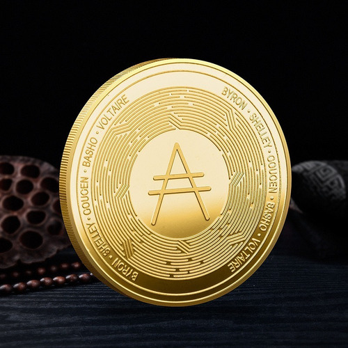 Cardano Ada Criptomoneda Moneda Física Coleccionable Dorada