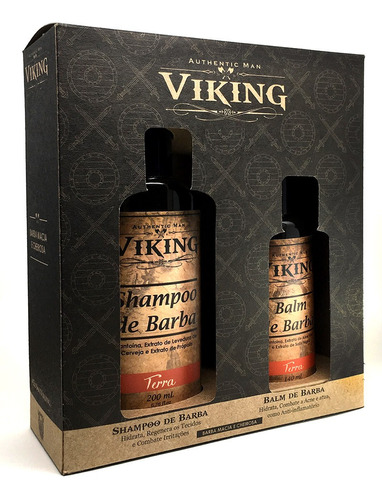 Shampoo + Balm Barba Terra Viking Hidratante Anvisa