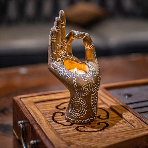 Mudra Con Forma De Vela De Mesa Con Soporte De Buda, 1 Pieza