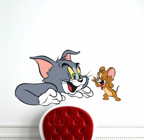 Vinilo Adhesivo Decorativo Pared Tom Jerry 100cm Full Color