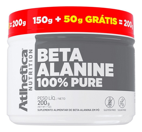 Imagem 1 de 2 de 100% Pure Beta Alanina (200g) - Atlhetica Nutrition