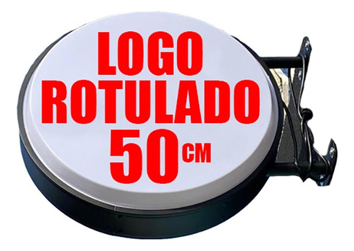 Caja De Luz Circular Negro 50cm Con Tu Logo