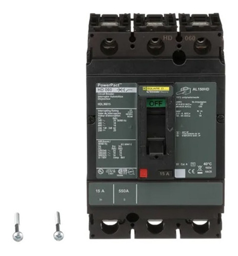 Interruptor Termomagnético Hdl 3p 15a Schneider Hdl36015