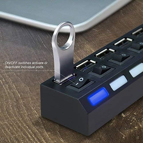 Adaptador Hub Usb 7 Puertos 2.0 Multi Cargador