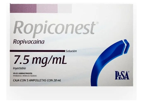 Ropiconest Ropivacaína 7.5 Mg Con 5 Ampolletas De 20 Ml