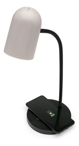 Luminária De Mesa Office Com Carregador Sem Fio Imaginarium Cor Da Cúpula Branco Cor Da Estrutura Preto