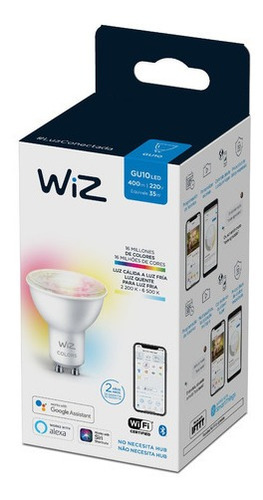 Imagen 10 de 10 de Foco Inteligente Led Wifi Wiz Color 4.9w Gu10 X4 Unidades