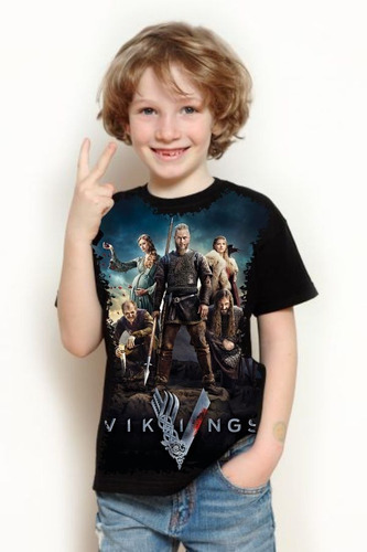 Camiseta Criança Frete Grátis Série Vikings