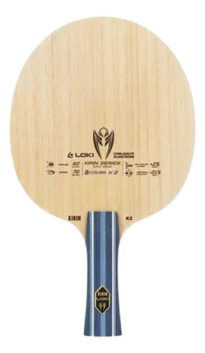 Raqueta de tenis de mesa Loki K2 Kirin Classic All+, color madera, cable tipo Fl (cóncavo)