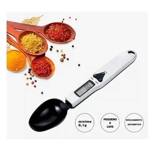 Colher Digital Lcd Dosador Medidor Balança Precisão Cozinha Cor Branco