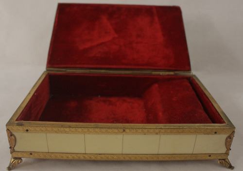 Alhajero Caja Musical Antigua Marfilina Y Bronce (Usado)