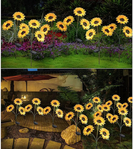 Luz Cálida Girasol Solar Led String Lights Al Aire Libre