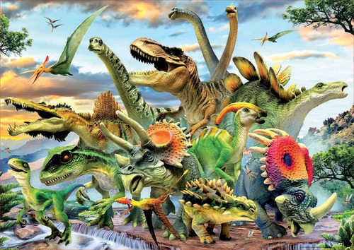 Imagen 3 de 8 de Rompecabezas Puzzle Educa Dinosaurios Prehistoria 500 Piezas
