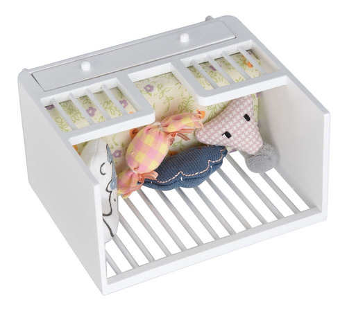 Cuna Para Muñecas Dollhouse, Tamaño 1:12, Miniatura En Minia