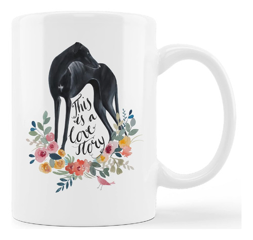 Taza Kunlisa Funny Greyhound, Diseño Floral Con Texto En For