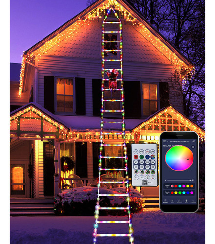 Decoración Navideña De 3 Metros De Luz Led Con Papá Noel Tre