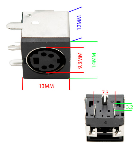 3 Conectores Mini Din 4 Pines Hembra Para Circuito Md-40