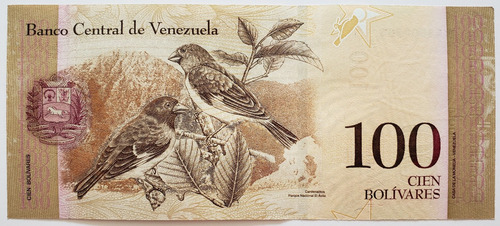 Imagen 2 de 2 de Billete Venezuela 100 Bolívares Diciembre 2008 B8 Unc