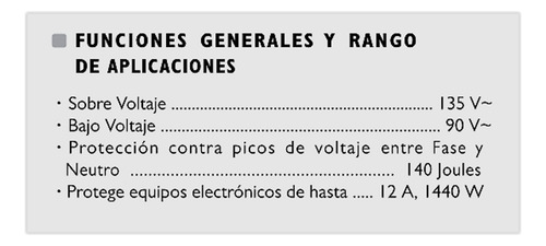 Protector De Volaje Exceline Para Equipo Electrónicos 120vac