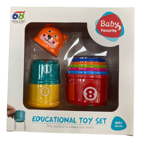 Juego De Tazas Apilables Didáctico Para Bebes +6m