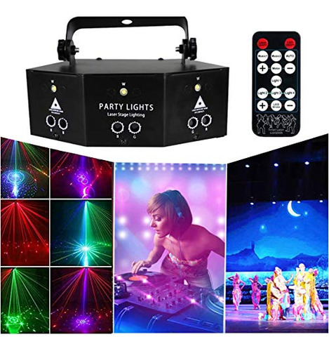 Luces Laser Escenario Baile 9 Lentes Music Fiesta Proyector