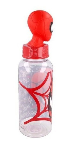 Imagen 2 de 3 de Botella Agua Tritan Con Figura 3d En Tapa Spiderman 560 Ml