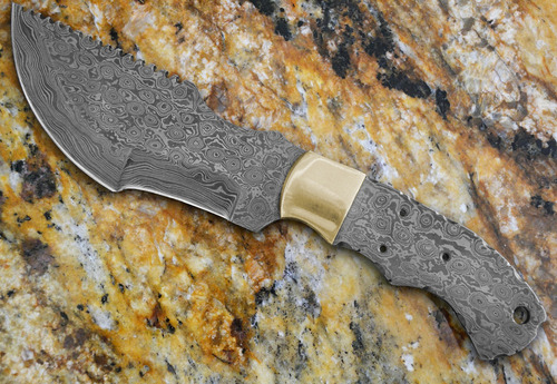 Whole Earth Supply Damascus Tracker - Cuchillo De Caza En Bl