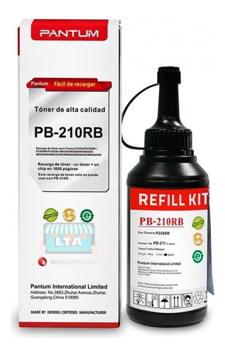 Kit Recarga Toner Original Pantum Impresora P2500w P2502w