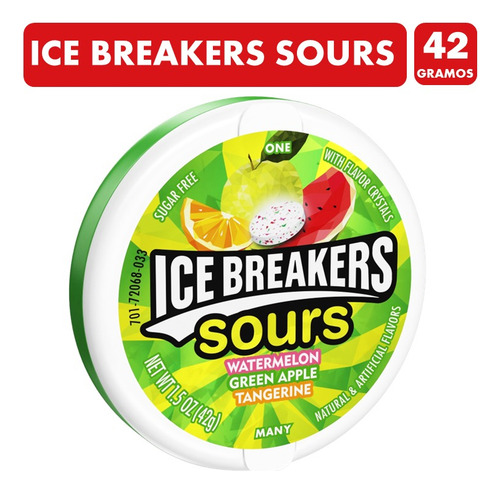 Ice Breakers Sours - Chicle - Envase Verde (caja Con 42gr)