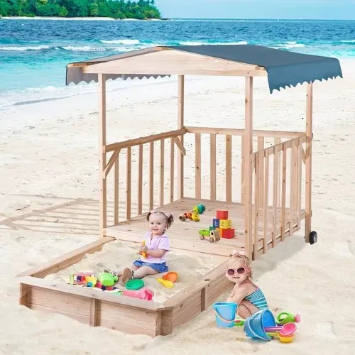 Caja De Arena De Madera Patio Trasero Set Playero Playa C14