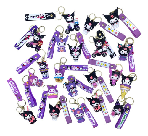 Llavero Goma Kuromi/kitty/sanrio X30 X Mayor Rosa