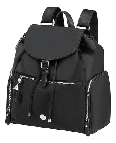 Mochila Samsonite Karissa Evo Mochila 3 Pkt 1 Buckle Black Color Negro Diseño de la tela Liso