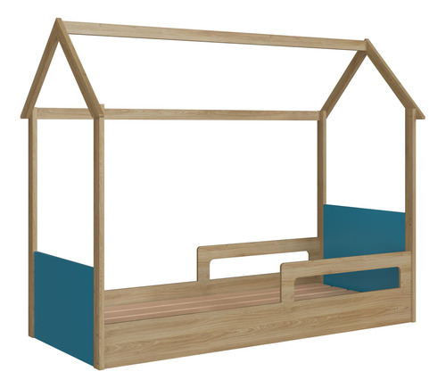 Cama Infantil Montessoriana Aveiro Com Azul