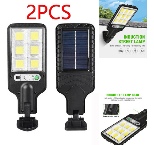 Luz De Calle Solar Al Aire Libre Solar De Alta Potencia 2pcs