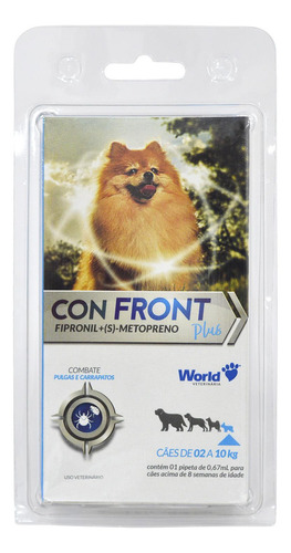 Con Front Plus Cães De 2 A 10kg Com 1 Pipeta 0,67ml