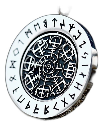 Collar De Hombre Runas Y Símbolo Vegvisir Protección