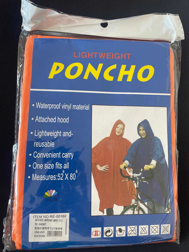 Poncho Impermeable Con Capucha Adultos Y Niños 