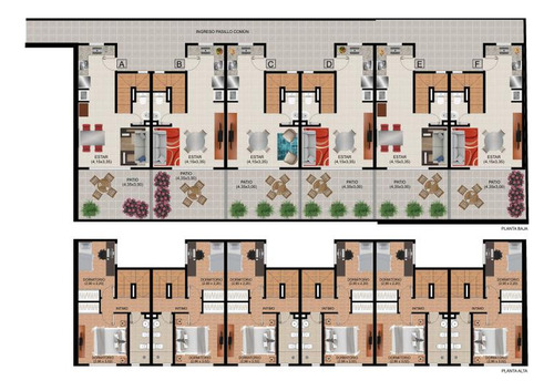 Venta Departamento 2 Dormitorios Duplex Pasillo Patio Exclusivo Dos Baños Arroyito Rosario