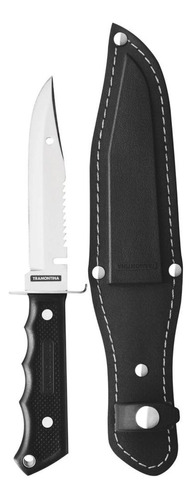 Cuchillo Deportivo 5  Tramontina Ideal Caza Pesca Y Camping Color Negro