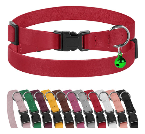 Muromto Collar De Cuero Para Gato, Ajustable, Para Niñas, .