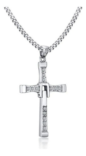 C Collar Cadena Cruz Toretto Plata Cadena 60cm Grumet Moda