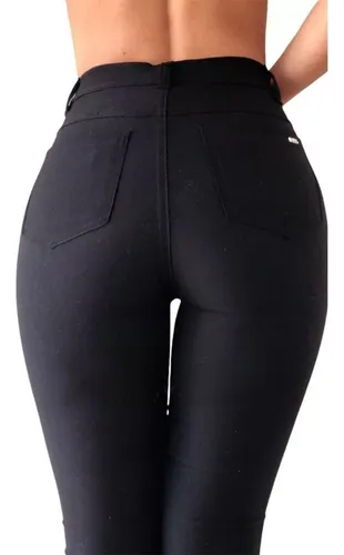 Pantalon Oxford Bengalina Mujer Elastizado Moda Tiro Alto