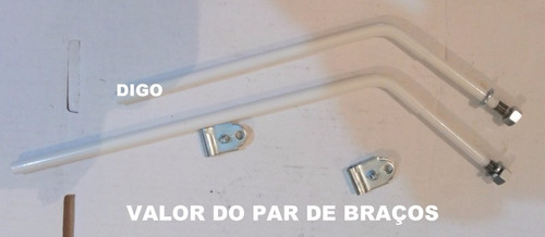 Haste Braço Retrovisor Kombi Antiga Ate 1975 Branco Par