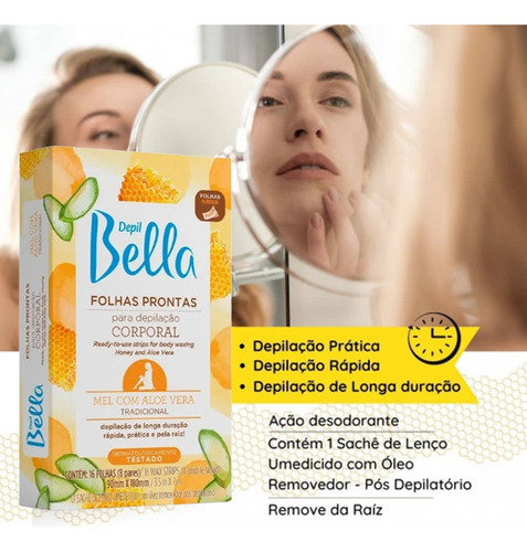 160 Folhas Prontas Depilação Corporal Depil Bella Mel 10cx