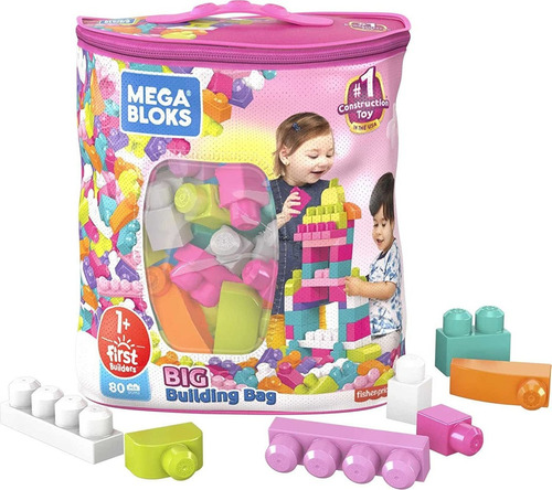 Mega Bloks Big Building Bag Rosa  Piezas