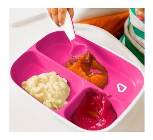 Imagen 3 de 3 de Plato Bebe Munchkin Divisiones X2 Unidades Rosa