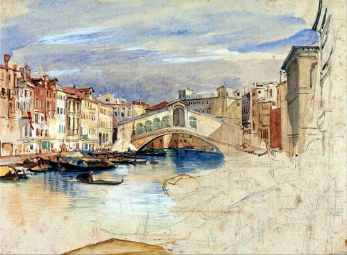 Lienzo Canvas Arte Oriental Canal Venecia  John Lewis 1860